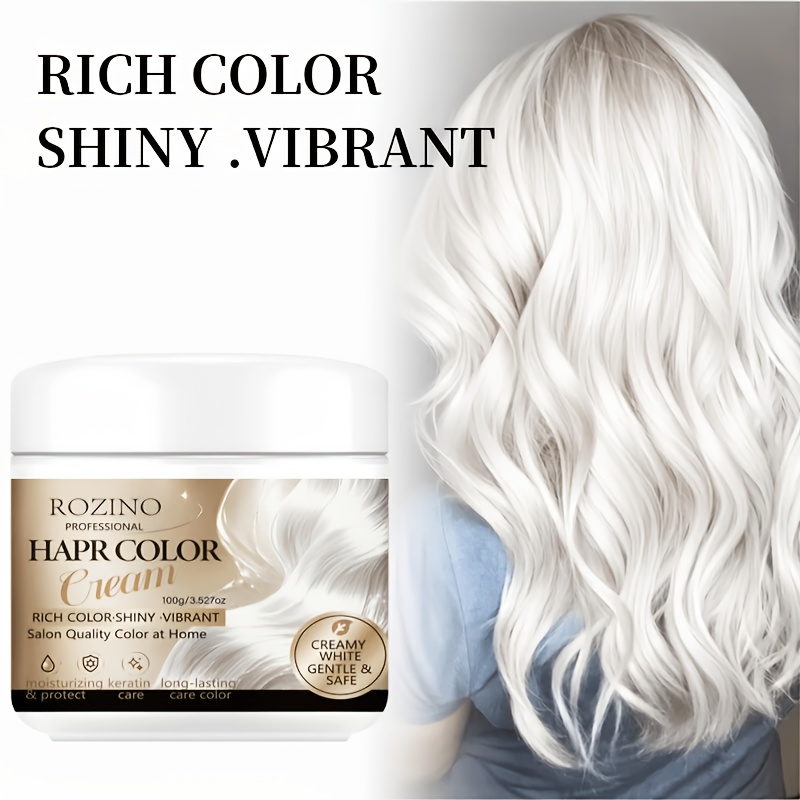 100g Semi-permanent Creamy White Hair Dye - , Long-lasting. Free From Chemical Odors, Delivers Vibrant, For Everyday Styling, Parties, Or Festive Looks. Salon-quality Dye Suitable For All Hair Types