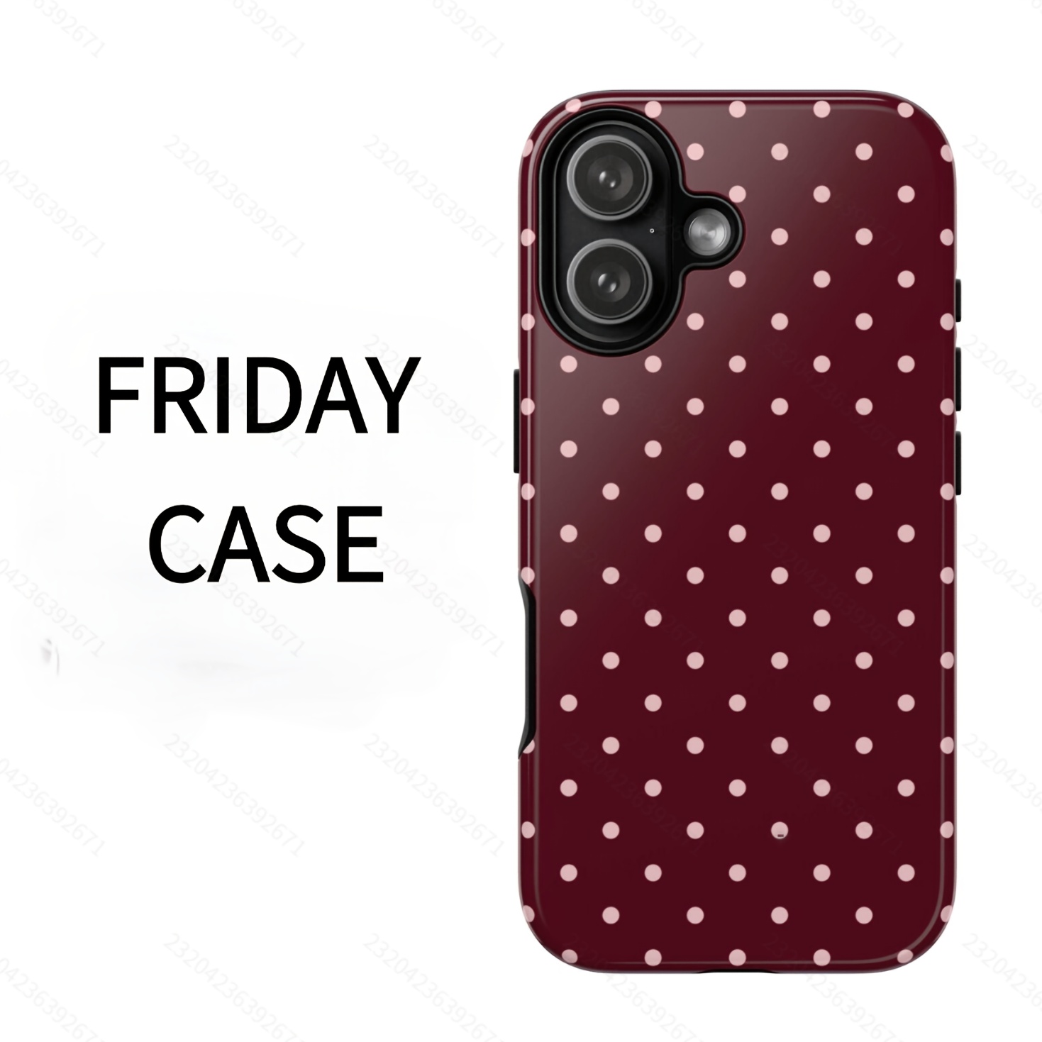 TEMU Phone Case - Vintage Autumn And Winter Polka Dot Pattern Phone Case For Iphone 17, 17 Pro, 16 Pro Max, 15 Pro, 13, 11, 12, Xs, 8 Plus, 7 Glossy