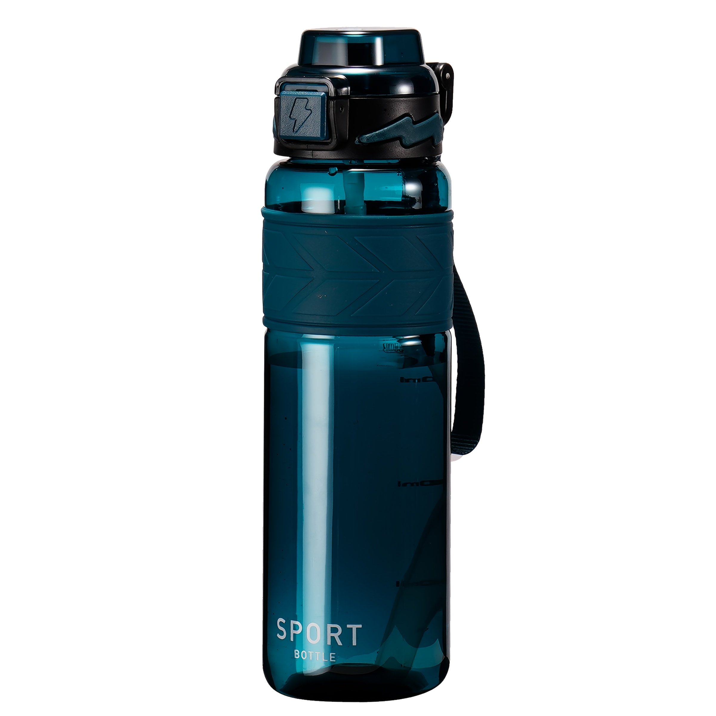 Image of 1pc, Approximately 750ml/25oz-1000ml/32oz Large Capacity Transparent Plastic Water Bottle, With Lid, Straw And Handle, In A Of Colors, Suitable For Sports, Outdoor Travel, Holiday Gifts, Etc