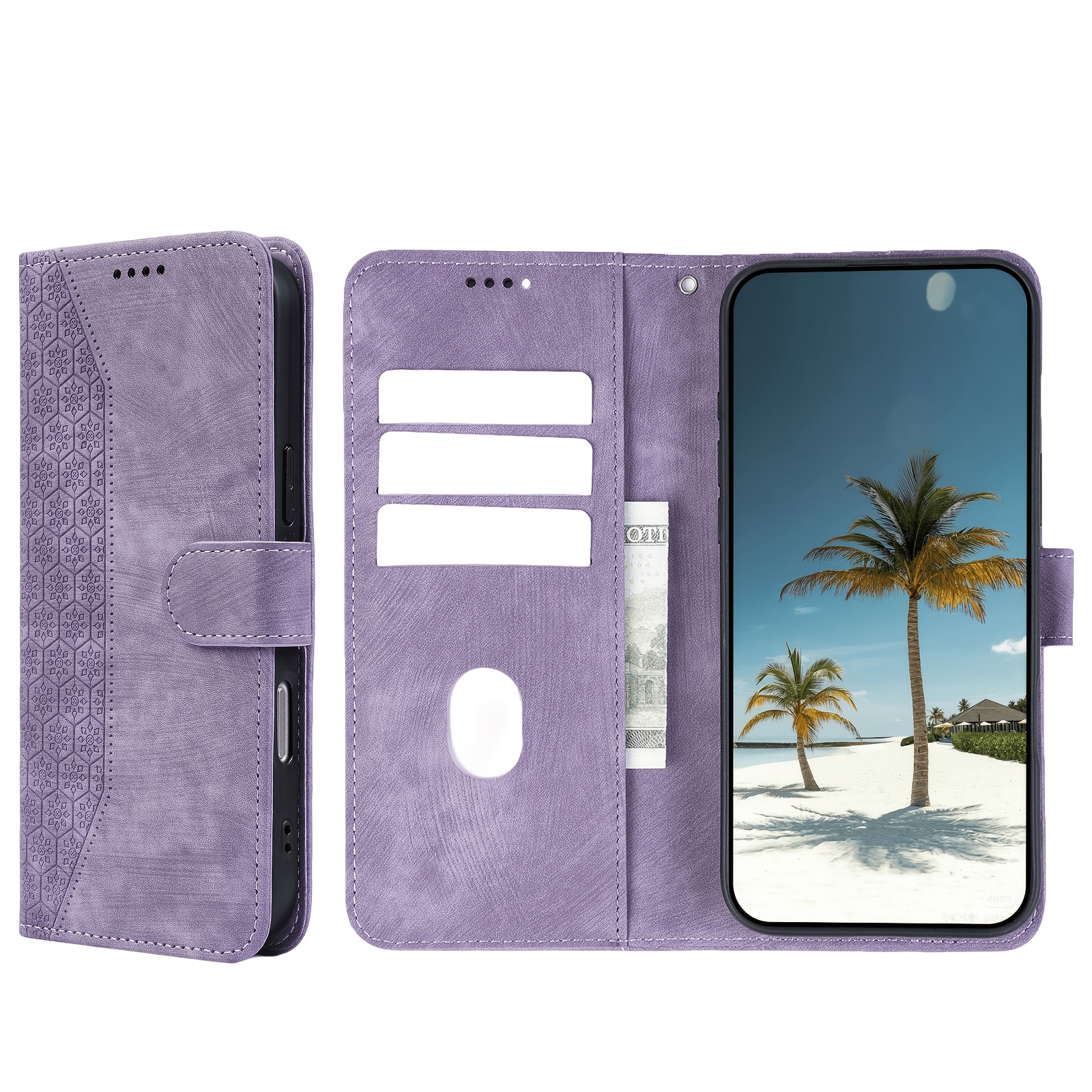 TEMU Phone Case: [for Redmi Wallet Case] Flip Wallet Phone Case Compatible With Redmi A4/14c 4g, A3 Pro 4g, With 3 Card Slots Holder, Pu Synthetic