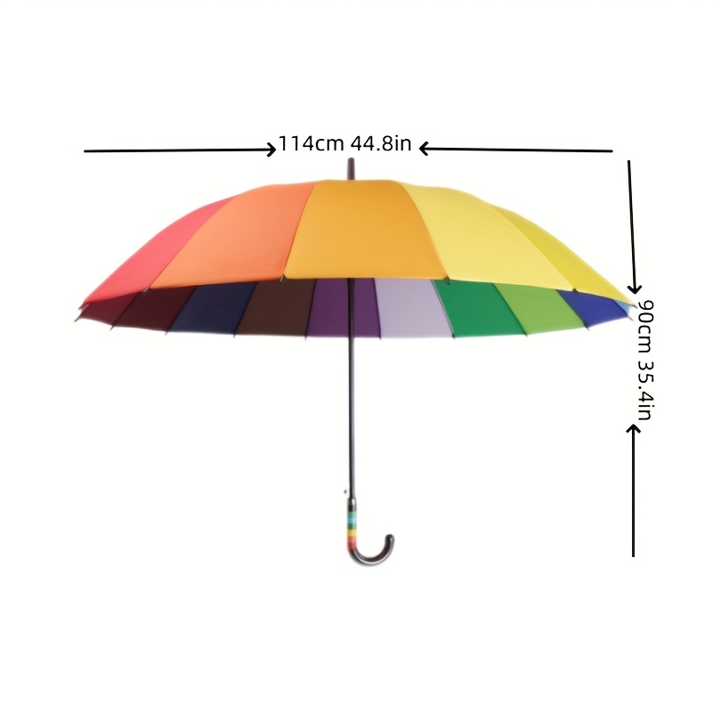 Rainbow 16 Rib Umbrella, Reinforced Windproof Sunshade