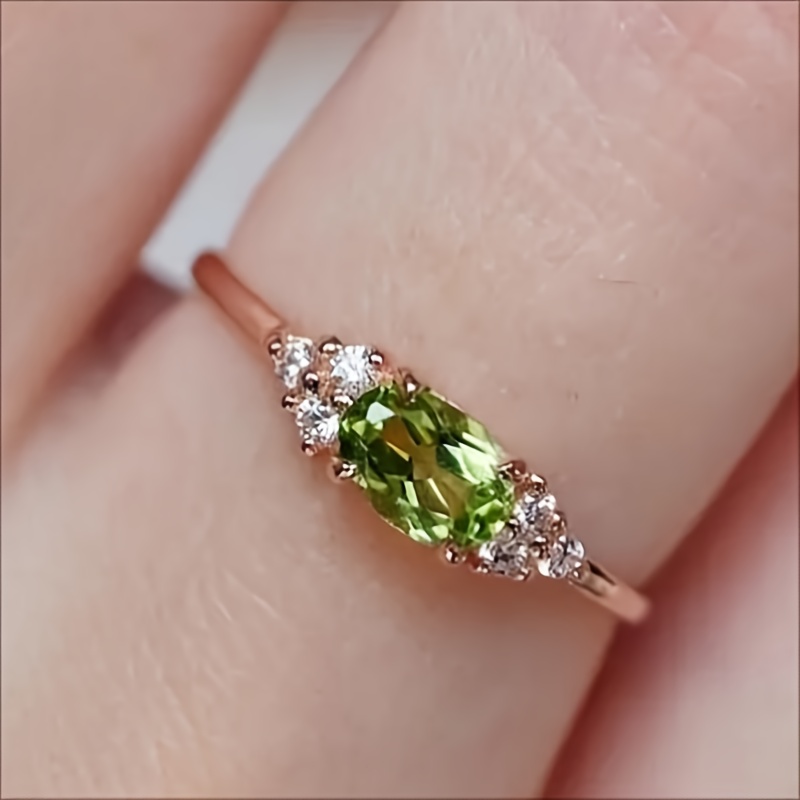 S925 Peridot & Zirconia Ring, Timeless Accessory