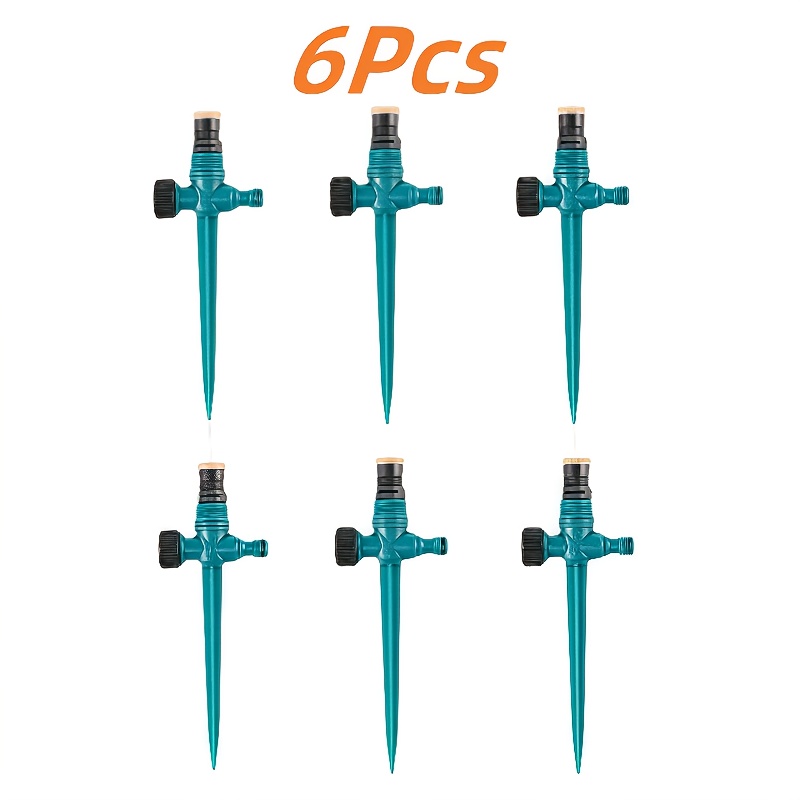 6 Pack Lawn Sprinkler, 360 Degree Rotatable Irrigation System Garden, Garden Sprinkler, Adjustable Garden Lawn Plant Sprinkler