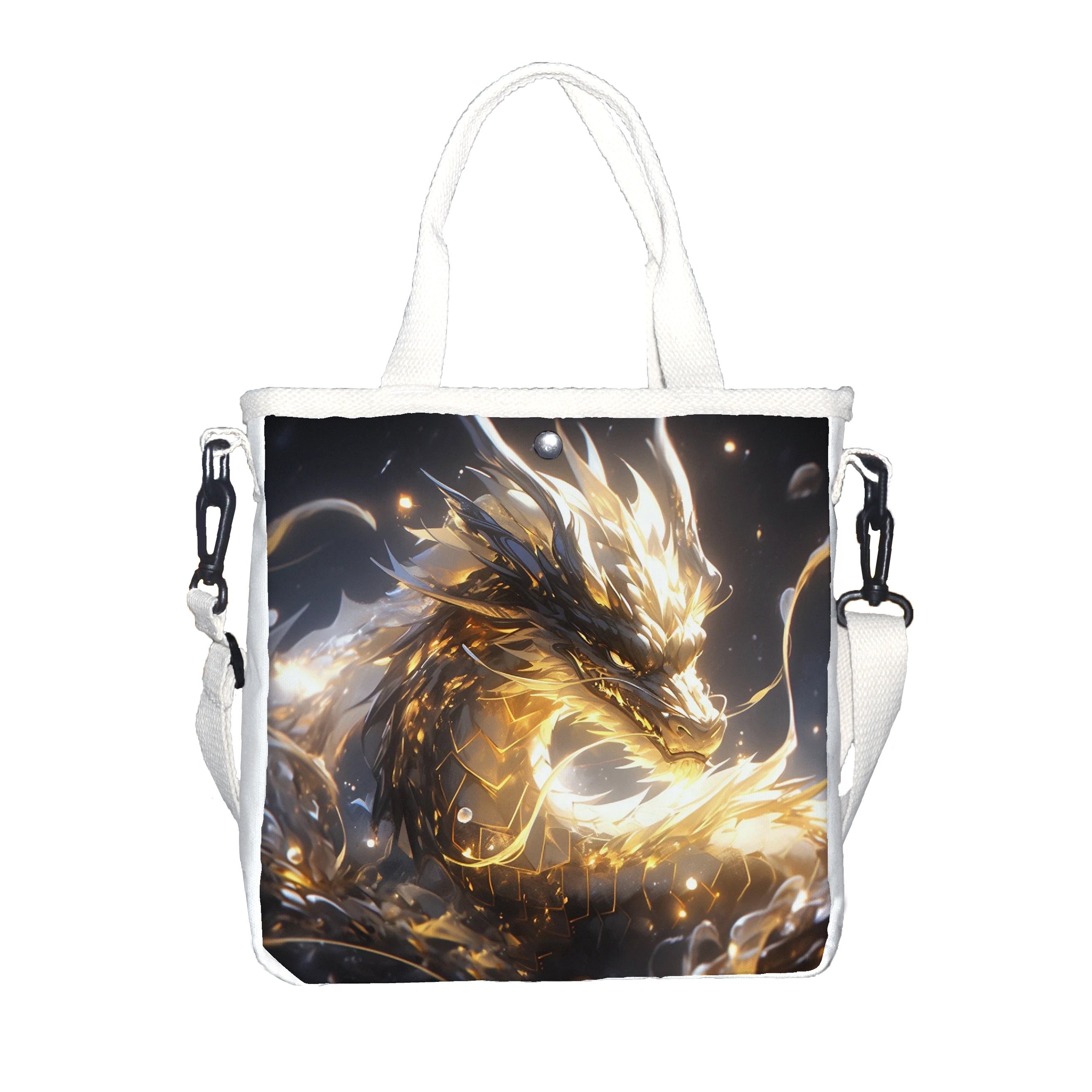 

Sac Messager en Toile à Imprimé Dragon - Léger, Pliable avec Bandoulière Ajustable | Sac à Épaule Style Décontracté pour Tous