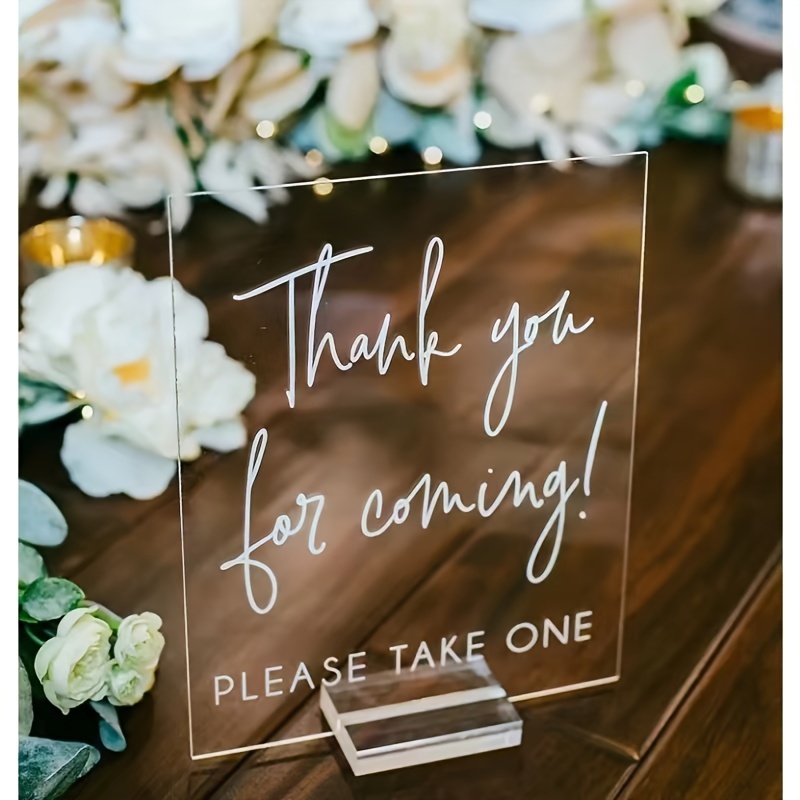 

Elegant Acrylic 'thank You For Coming, Please Take One' Sign - Perfect For Weddings, Bridal Showers & Baby Showers - Versatile Home Decor