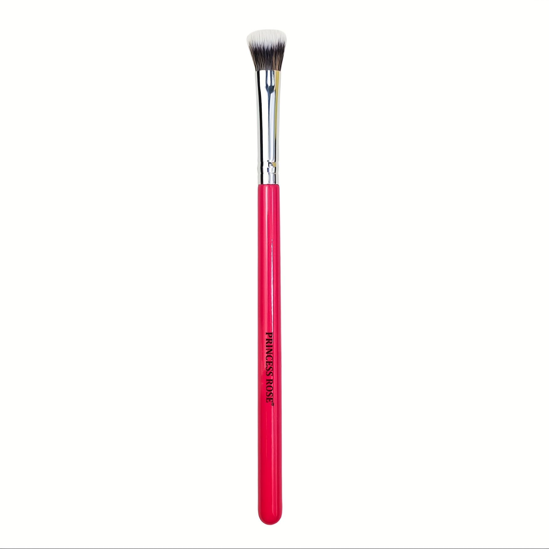   Small Eye Shadow Brush - Rose Red   for Eye Contour,   Synthetic Bristles, Vegan Ethically Made, High-Quality Recycled Wood Handle, Fragrance-Free,   for Eye Detailing, Eye Makeup Tool | Elegant Design | Vegan Makeup Brush