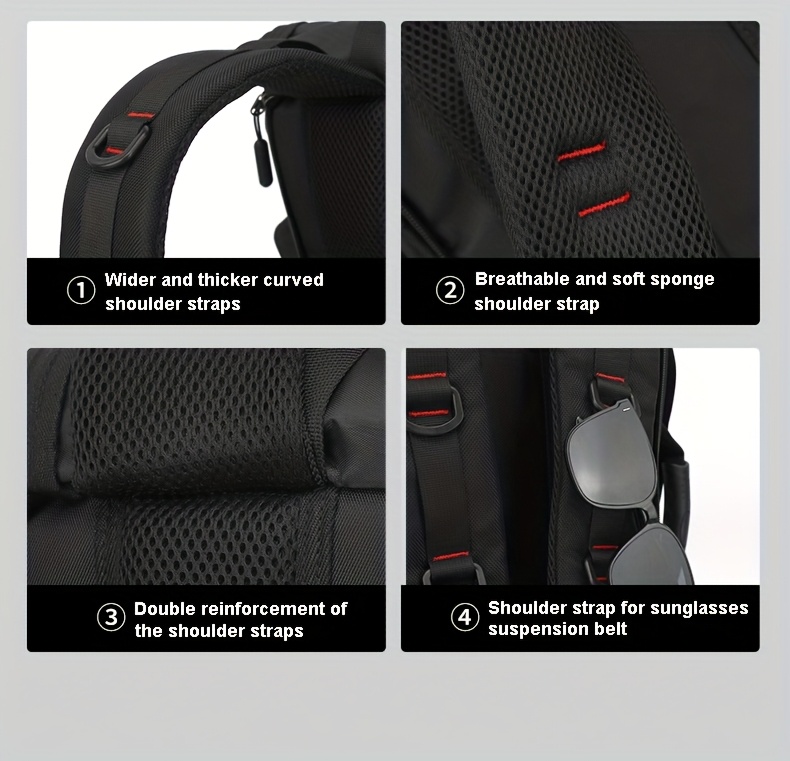 1 SAC À DOSEUR TOURISTIQUE Homme Grande Taille 55-60L Sac à Dos Extérieur Robust avec Poche Chaussures, Convertible en Randonnée/Sac de Voyageur, Nylon Imperméable pour Pluie Intense, Compartiment Principal Verrouillé et Fente Tablette/Ordinateur Portatif