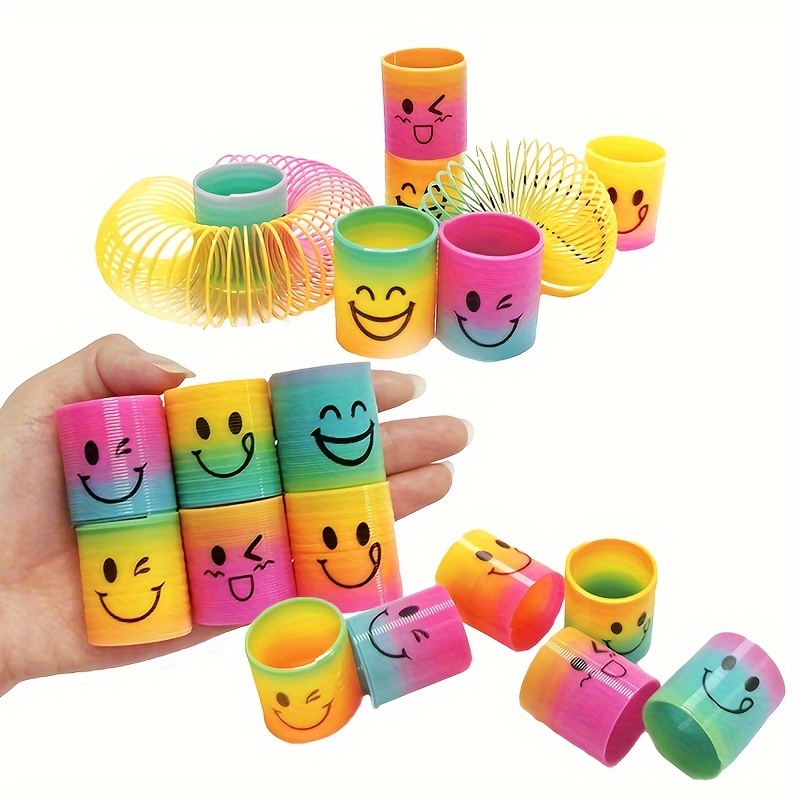 

30 Mini Rainbow Coils: Fun Spring Toys For Parties - Perfect Party Favors, Cute Sock Stuffing, Carnival Prizes, Birthday Gifts