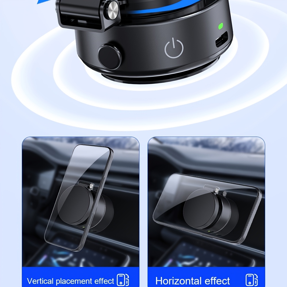 Upgraded Version New Magnetic Suction Mobile phone holder for car, portable electric suction cup, Wall Mount angle adjustable 360° rotation, retractable, Strong Suction, vacuum adsorption, small portable, High stability, Suitable for cars gyms
