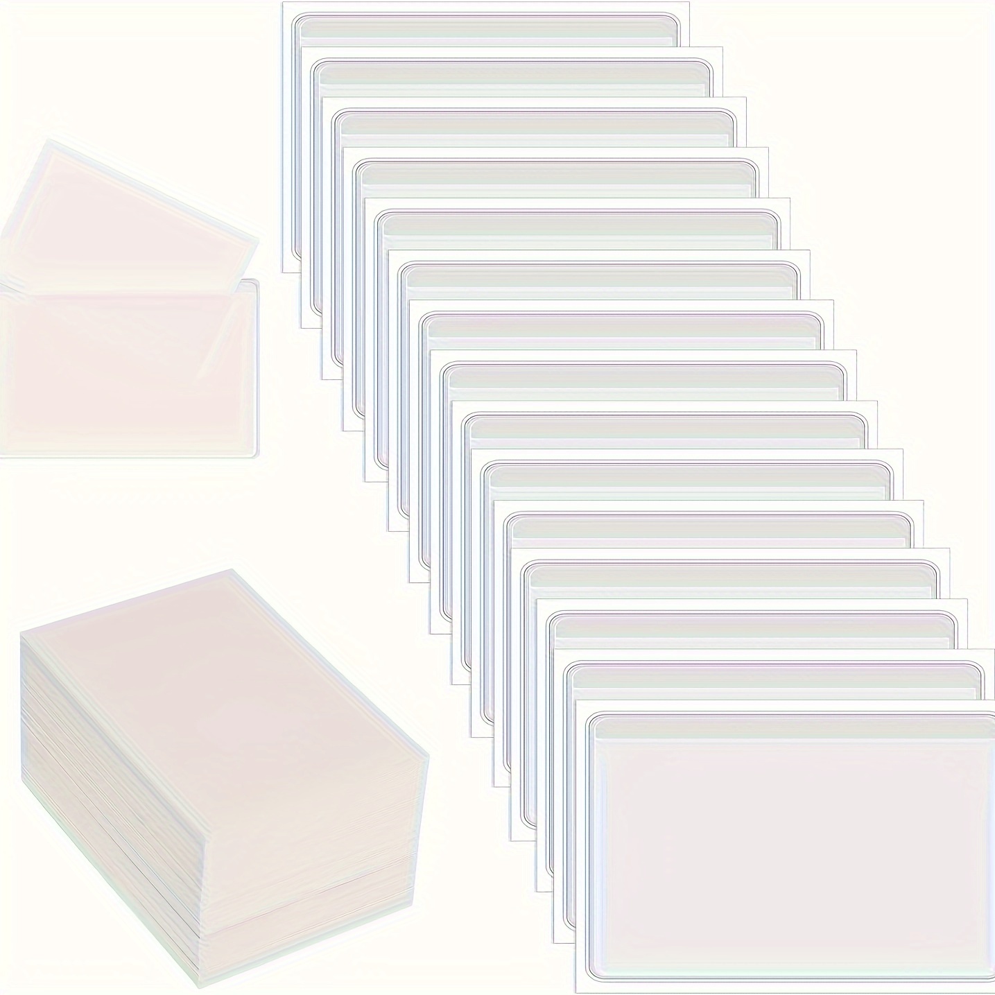 

50 Clear Plastic Adhesive , - For Labels, And Organization, For Cabinets And