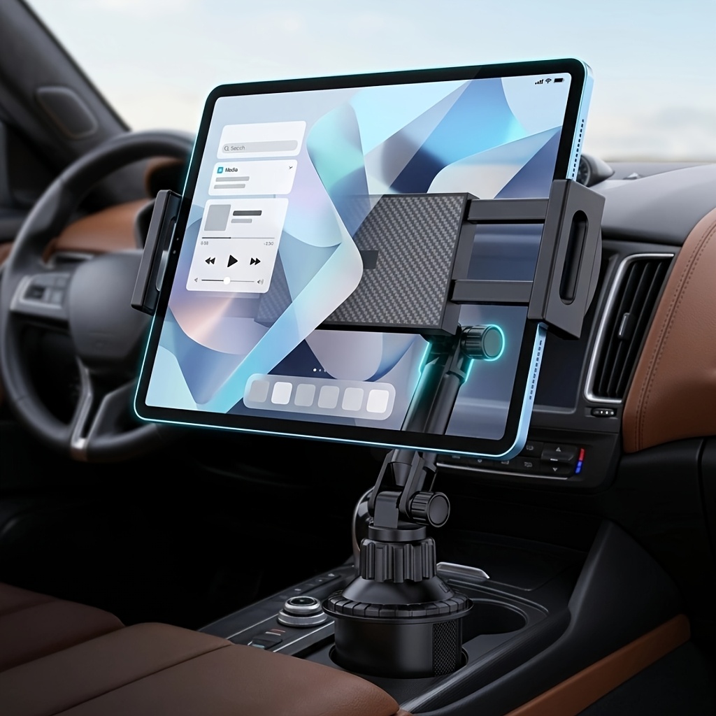 TEMU 【車載】カップホルダー タブレットホルダー, カップホルダー調整可能 スマホホルダー, 汎用タブレットホルダー & スマホホルダー (タブレット、スマホ、折りたたみ式対応)