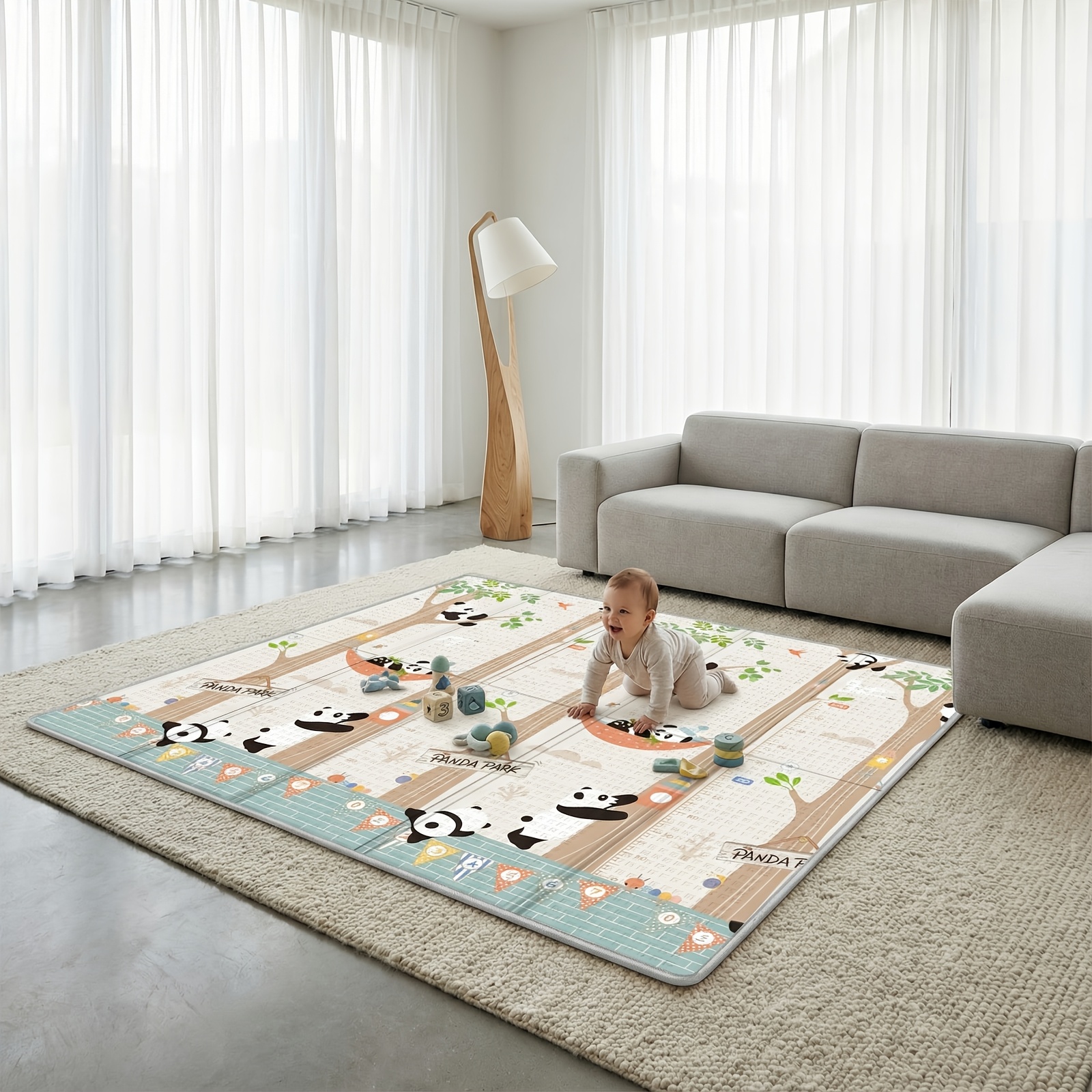 79x71 Inch 2-Sided XPE Baby Play Mat for Development