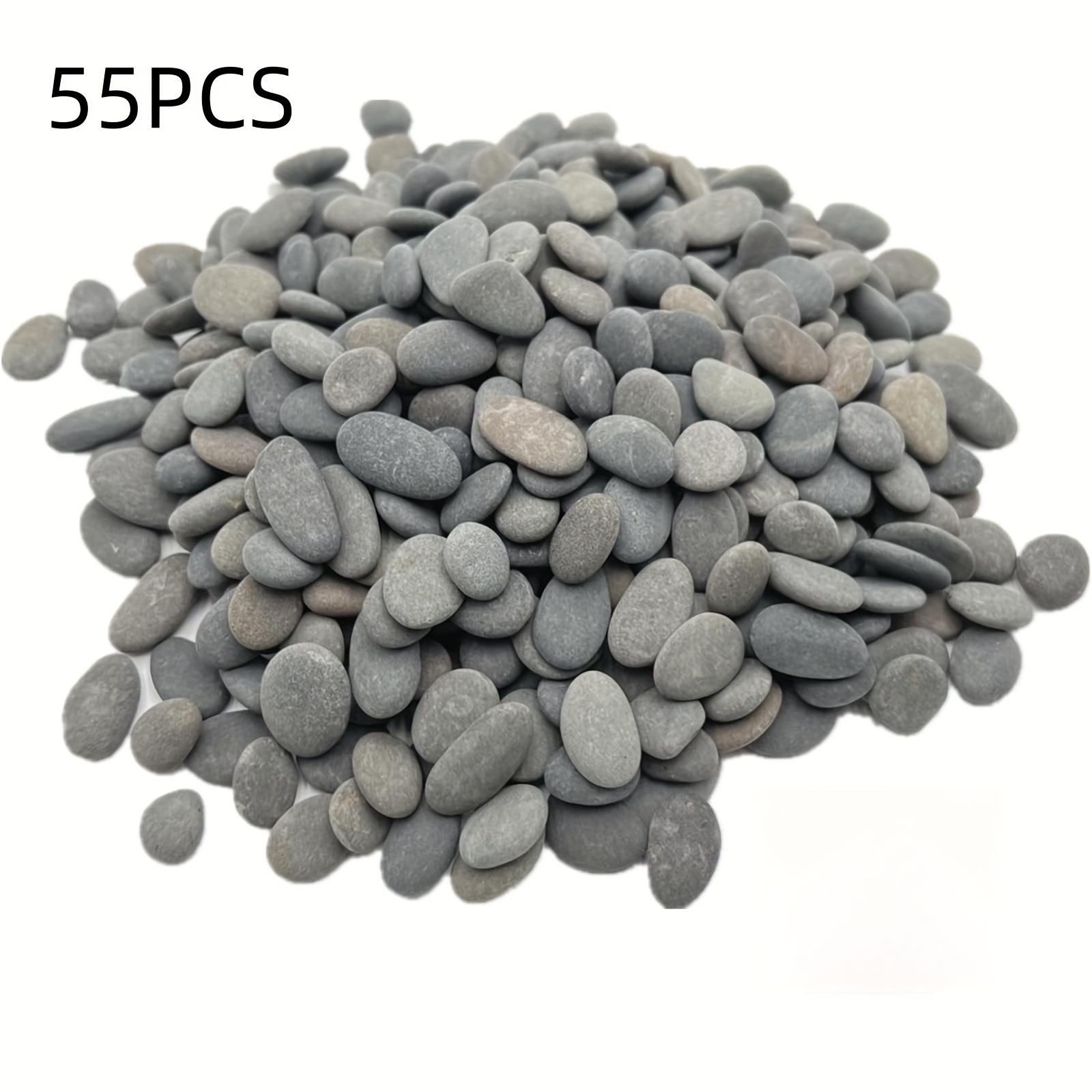 TEMU Poliertes Flussstein-Set geeignet für Steingemälde, Bastelarbeiten & Aquariumdekor – kleine bis (1-1.18") grau-schwarze Steine für DIY-Kunst,