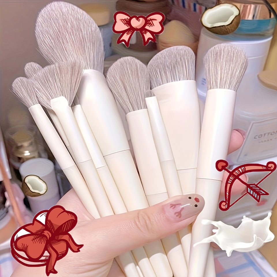 

Valentine's Day Must-have Goods - Soft And Fluffy Makeup Brush Set Set, A Makeup Brush Suitable For Makeup Beginners, Soft And Portable, A Full Set Of Makeup, Is A Perfect Gift