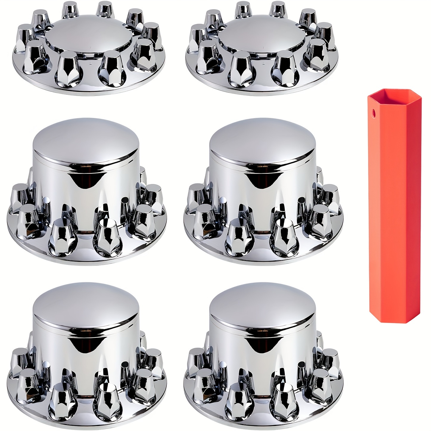 HQALTY 20Pcs Lug Nut Covers 32mm/33mm Cylinder Nut Covers ABS Chrome Plastic Anti-Rust Thread-on Nut Cover Caps For Semi Trucks: Automotive
