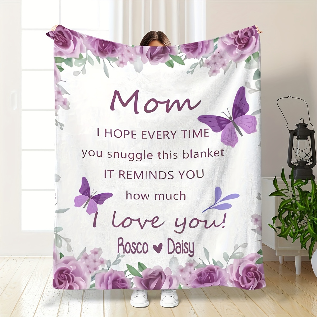 

Personalized Mom Blanket - For Day, , Christmas & Birthdays -