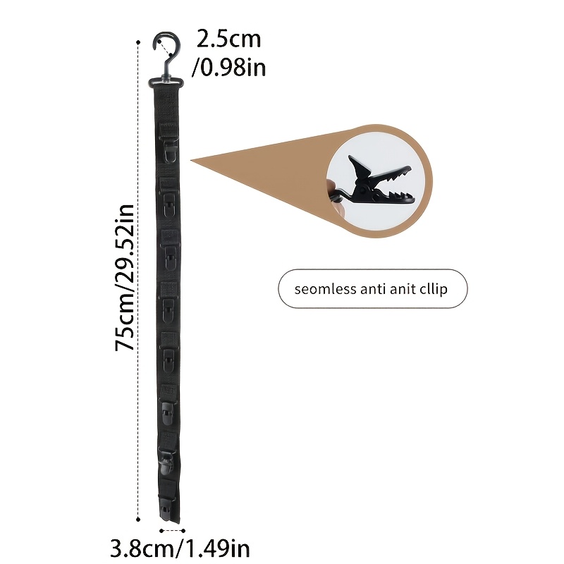 TEMU 1pc New Hat Storage Rack, With 8 Built-in Clips, Wall-mounted Without The Need For Drilling, Storage Rack Behind The Door, Suitable For Baseball