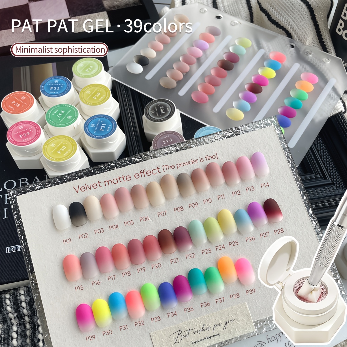 Image of Frescobaldi 39pcs Air Cushion Patting Gel - Long-lasting Hard Gel Patting Polish For Gradient Nail Art, Professional