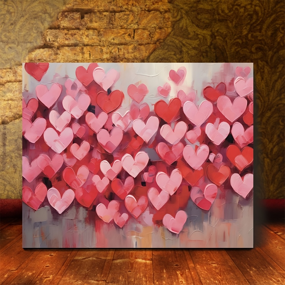 

A Heart-shaped Canvas Wall Art Piece. Valentine's Day Themed Decoration. A Gift For Valentine's Day. Suitable For Living Rooms And Bedrooms. 11.8x15.7 Inches.