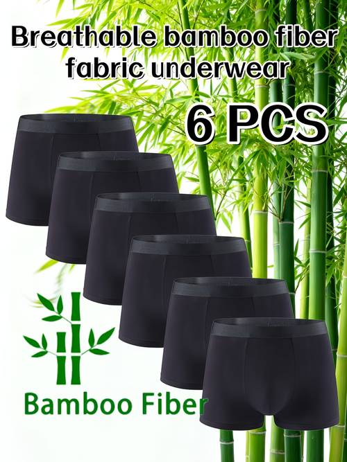 6 pc mens bamboo fiber boxer shorts moisture wicking and breathable underwear soft and stretchy fitting mens briefs made of 95 bamboo fiber and 5 spandex for a smooth texture comfortable in