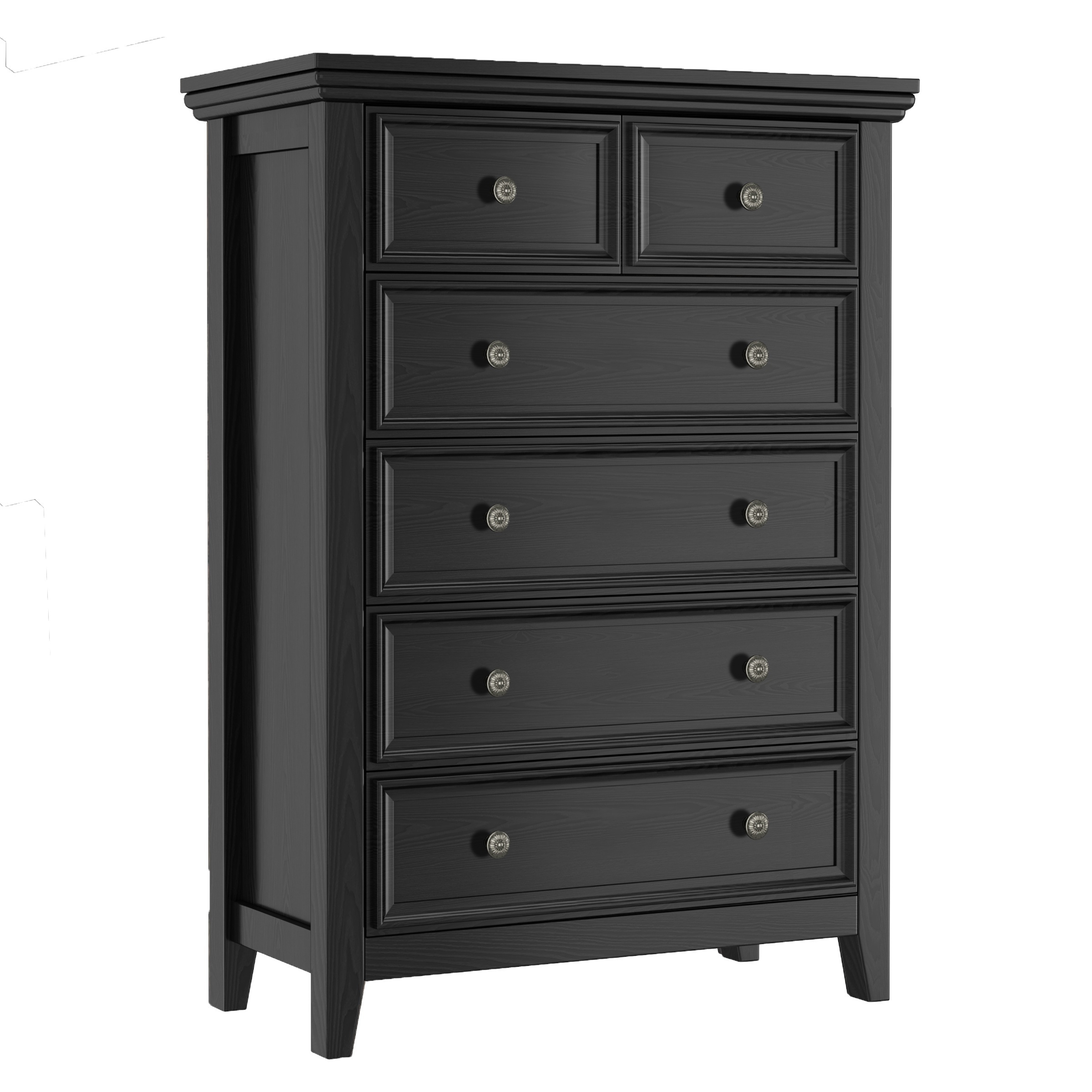 

Black Dresser, Dresser For Bedroom, Black 6 Drawers Dresser, 6 Chest Of Drawer, Tall Nightstand, Modern Drawer Dresser Cabinet For Bedroom