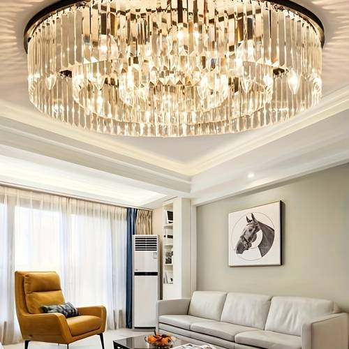 20 Inch Long Crystal Ceiling Lamp Head Model: 9 E12 (Excluding ), Used in Bedrooms, Living Rooms, , And Indoors, with Extremely High Aesthetic Value