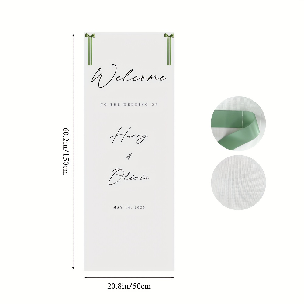 TEMU 1pc Personalized Wedding Welcome Sign - Custom Transparent Mesh Banner With , & "welcome To Harry & " Text - Lawn, Garden, Or Indoor