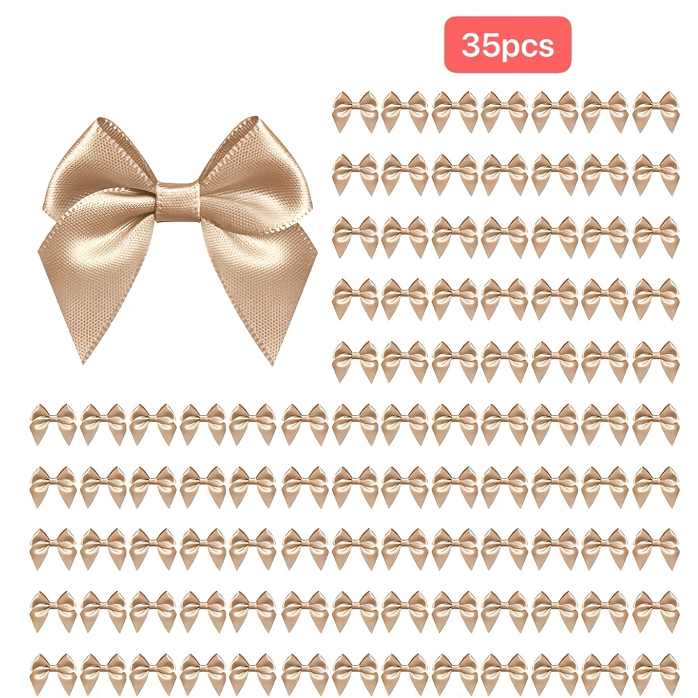 TEMU 35 nœuds d'emballage cadeau, nœuds en ruban de satin avec ruban adhésif , nœuds, adaptés aux manuels, décorations de nœuds, fêtes, baby showers,