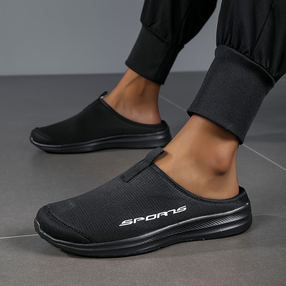 Avia Anchor SR Mesh Slip On Black Non Slip Shoes for Men