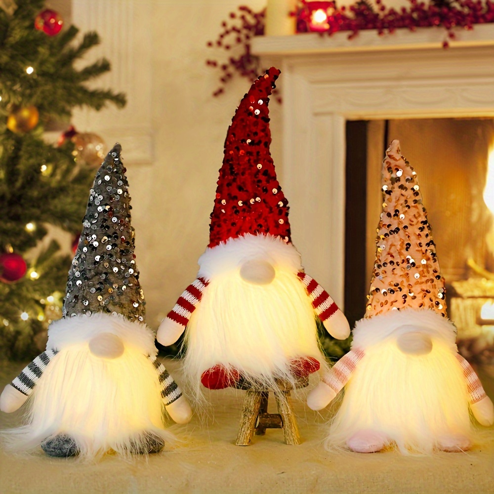 

1/3pcs, Christmas , Indoor Decorations Christmas Sequins Doll Christmas Doll Decoration