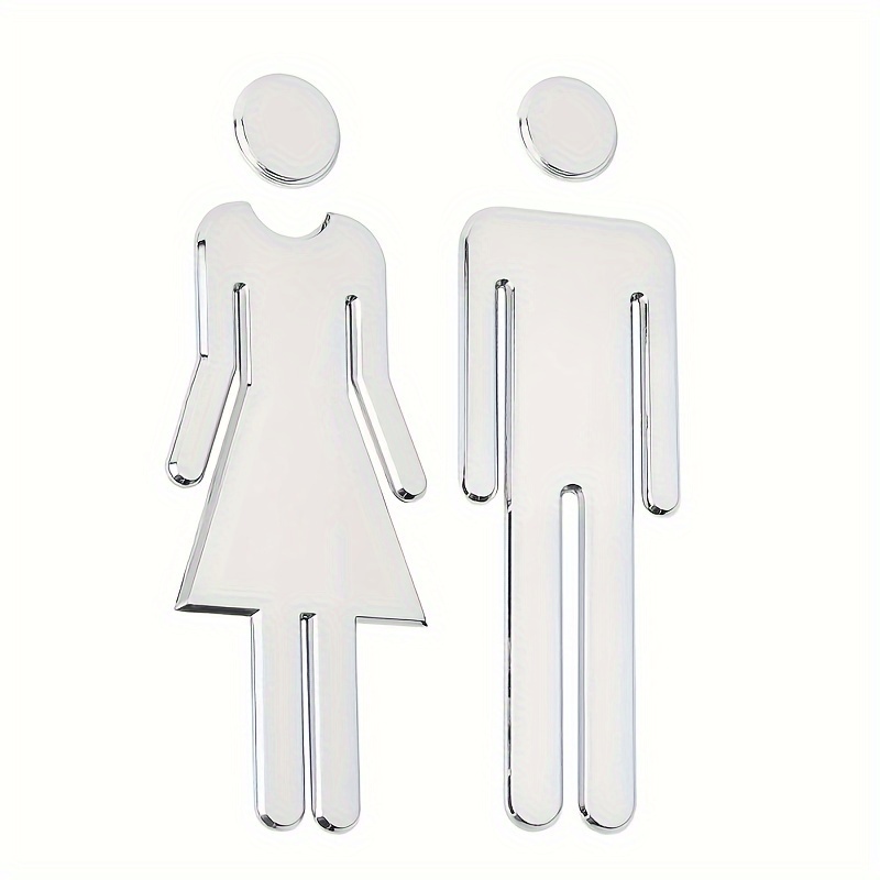 TEMU Self-adhesive Bathroom Signs For Men & Women - 7.9