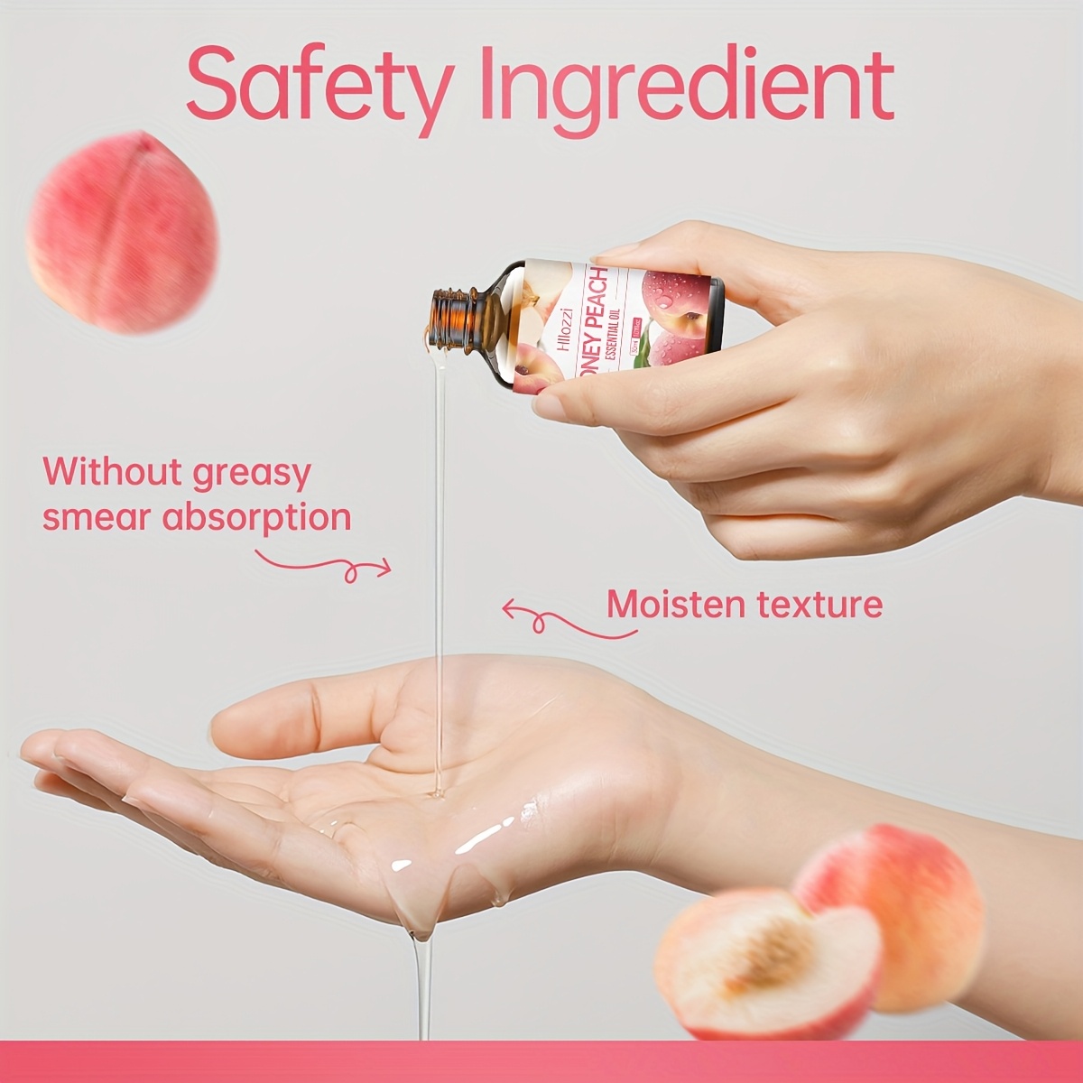 Honey Peach Essential Oil, Sweet Peach Scent Moisturizing Oil for Hair, Face And Body Care, Suitable For, Bath Routine And Body Massage, Alcohol-Free, Suitable for All Skin Types