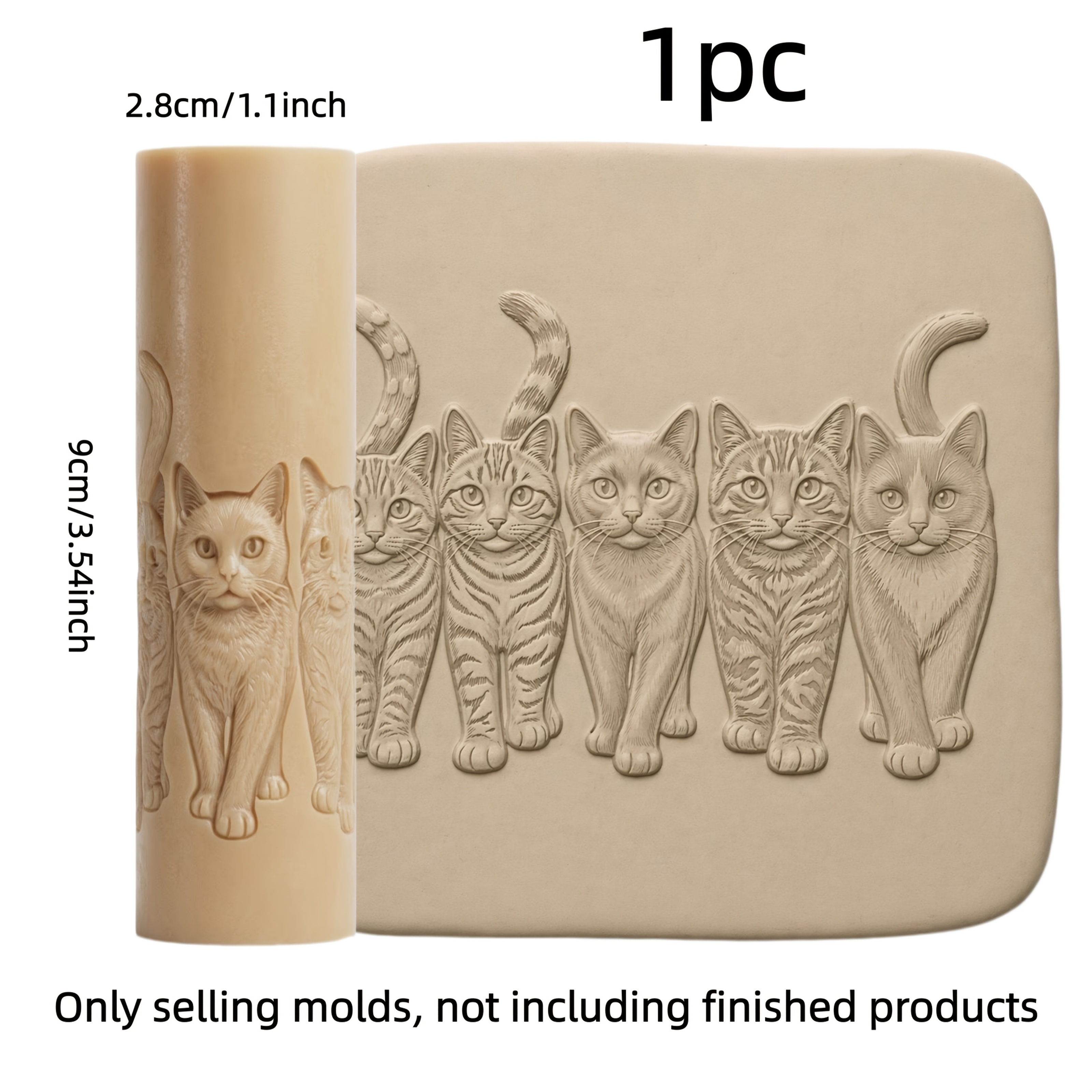 TEMU Rouleau à gaufrer en pâte polymère 1 pièce avec texture Star Gang, parfait pour les de pâte du printemps et de l'été, conceptions , convient aux