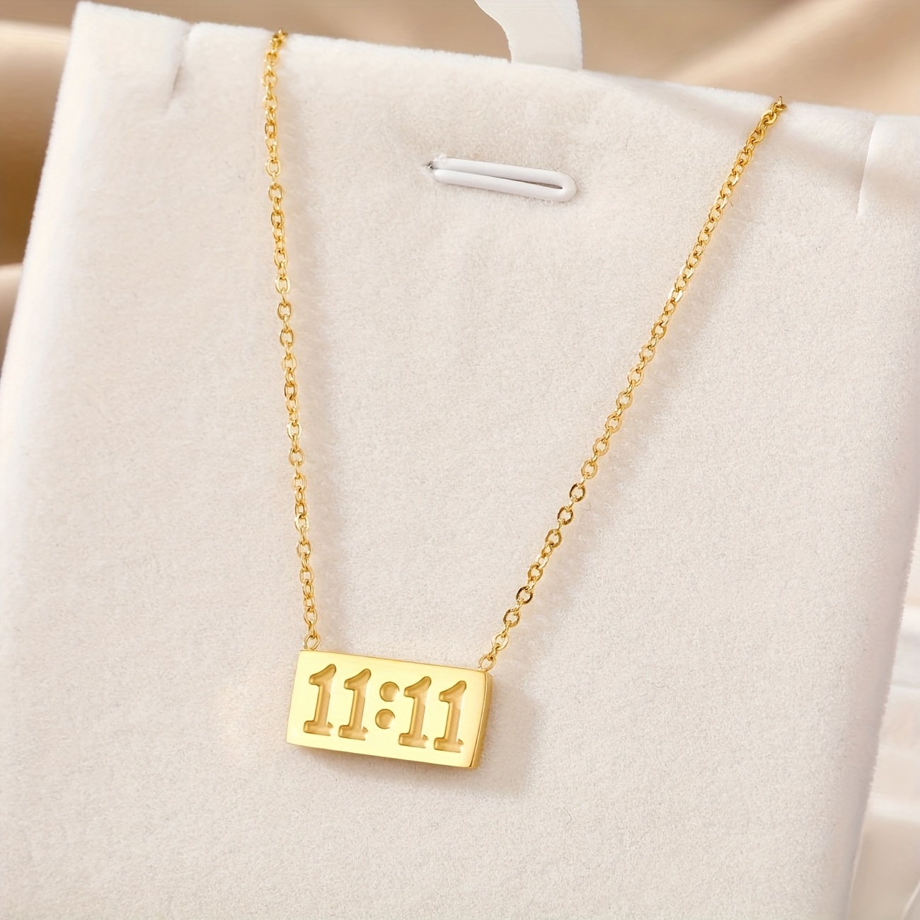 TEMU 1pc Fashion Easy Stainless 11:11 Necklace - Casual Vacation Versatile Couple Party Gifts, Valentine's Day Gifts