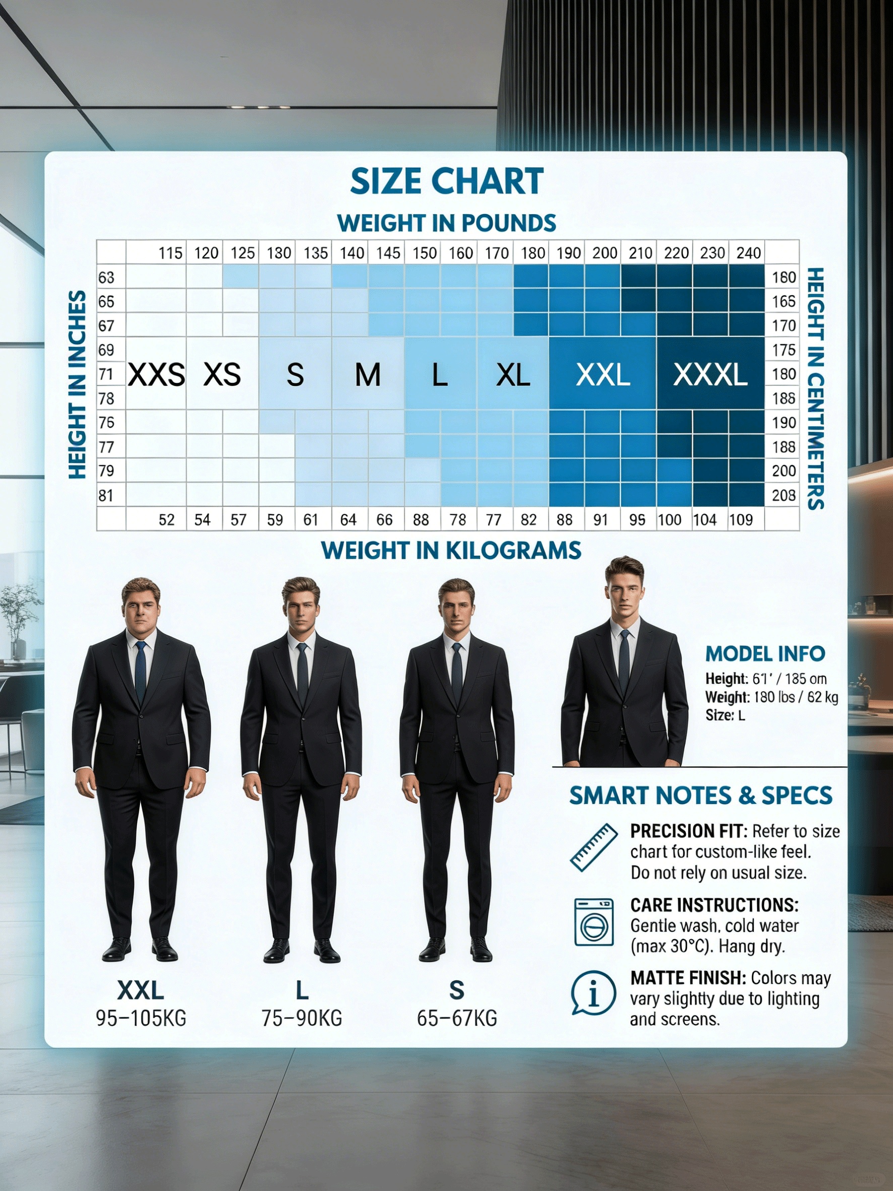 Ensemble 3 pièces pour homme, Veste de costume + Gilet + Pantalon de costume, Élégant et de haute qualité, Idéal pour mariages, fêtes ou événements formels (Pochoir gratuit avec motif aléatoire)