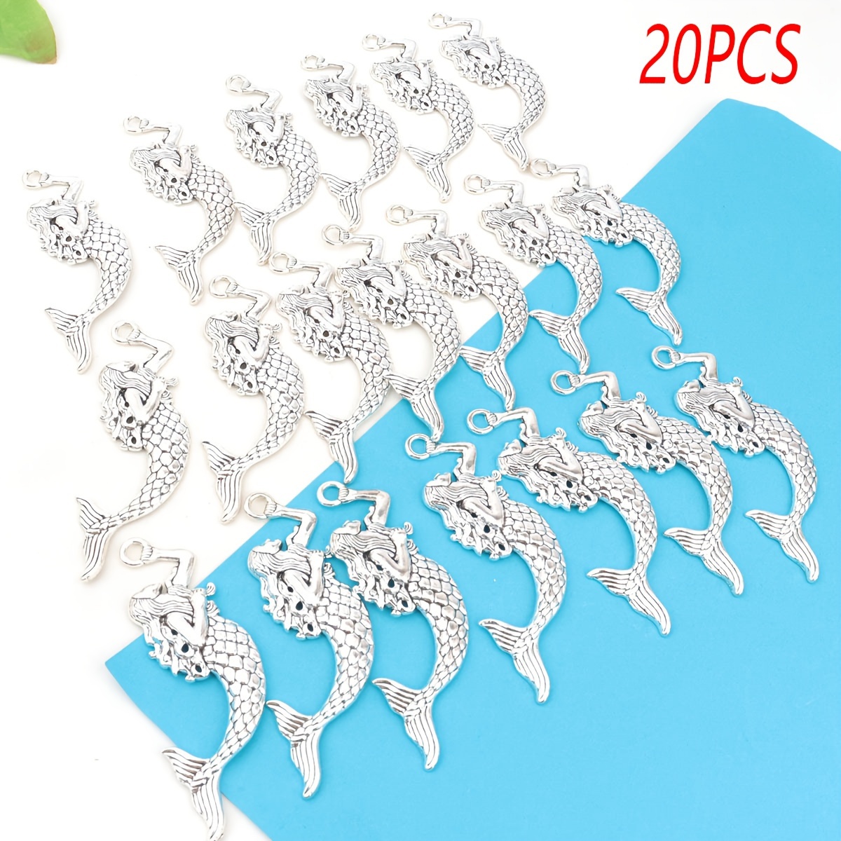 TEMU 5/20pcs Antique Style Mermaid Pendant Necklace Charms, Exquisite Individual Elegant Bag Key Chain Pendant, Suitable For Jewelry Making