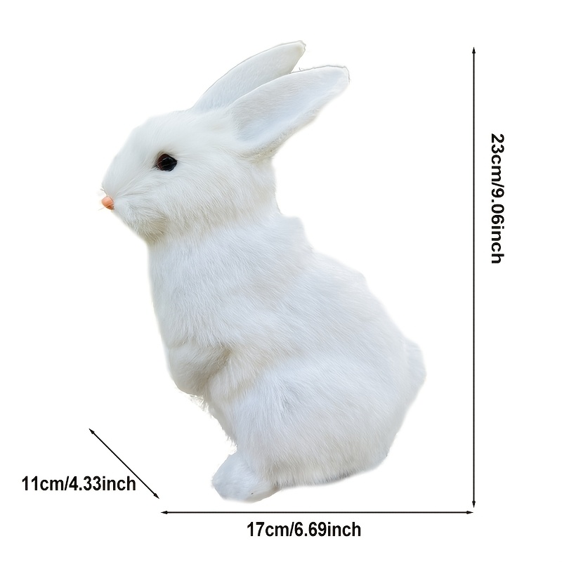 

Easter Bunny Decoration - Realistic Figurine, 6.69x4.33x9.06 Inches, Synthetic Fur Over Hard Plastic, Ideal For Basket Stuffers, Spring Farm Theme Parties & Photo Props, Rabbit Accessories