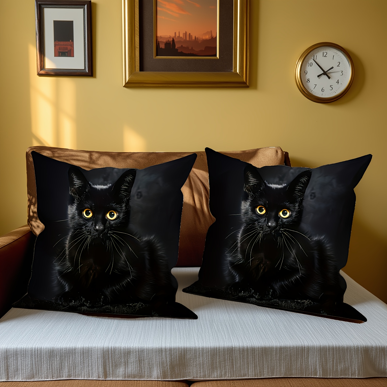 TEMU 2 Cat Pillow Covers With Unique Patterns To Add Personality Charm To The Sofa. Artistic Decorative Cushion Covers For Living Rooms, Home Use,