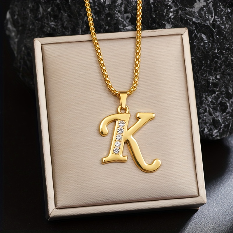 New Golden Capital Letter Alloy Titanium 201 201 201 Stainless Steel Chain/ Suitable for Daily Gifting And Holiday Presents