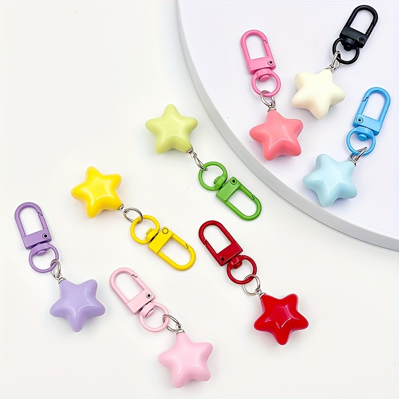 

1pc Cute Star Keychain - Soft Pastel Pendant, Alloy, Ideal Gift For And Couples, Bag Charm|cute Accessory| Clasp, Cute Keychain Accessories