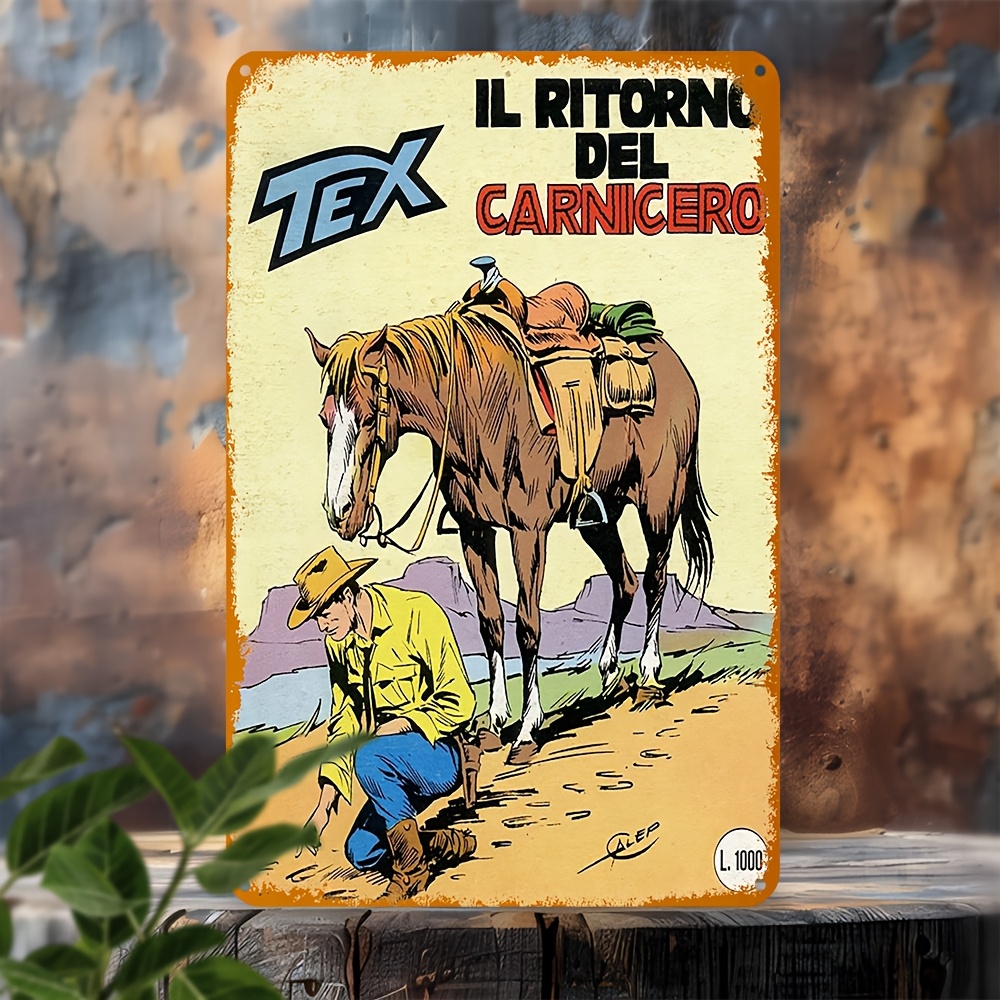 

Room Decor 1pc Vintage Tex Comics Metal Tin Sign, Aluminum Wall Art, Waterproof And Dustproof, And Bar Decor, Ideal For Room And Bedroom Aesthetic, Unique Christmas Gift