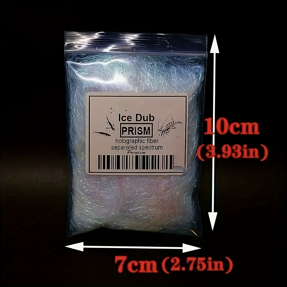 TEMU Ice Dub Fly Tying Dubbing Synthetic Fiber Minnow Fly Tying Materials Body Trout Nymph Fly Fishing Tying Materials 3 Colors