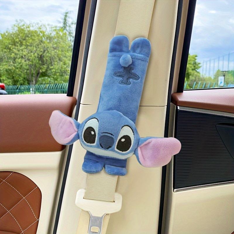 

plush" Disney Stitch Soft Car Seat Belt Shoulder Pad - Anti-wear, Strangulation-proof Neck Protector For Comfortable Rides