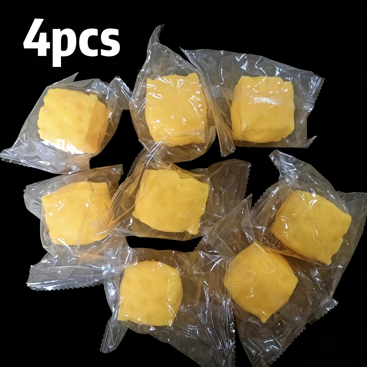Image of 4pcs Squeeze Toy Cute Cheese Shaped Slow Rebound Soft Fidget Sensory Toy Portable Decompression Toy For Kids Classroom Office Halloween Christmas Presents