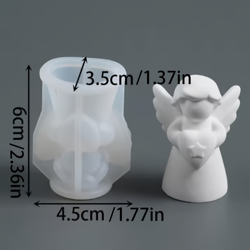 Resin Silicone Mold Wing Mold Suitable For Resin And Plaster Crafts - Winged Figurine With Heart Holder, Plaster Silicone Mold For Candle Making, Scented Candles, Ornament For Decorations