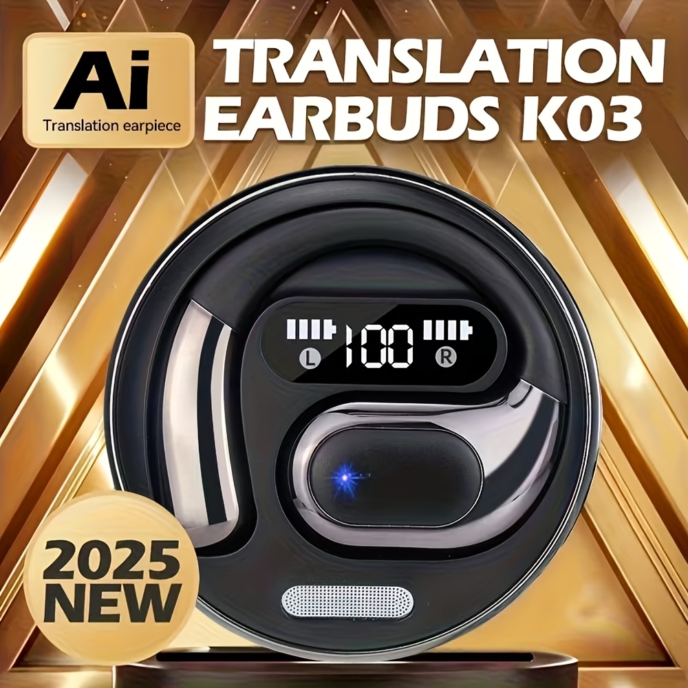 2025 AI Real-Time Translation Earbuds with Noise Cancelling and Charging Case, Smart Translator for Smartphones, Multiple Colors Available