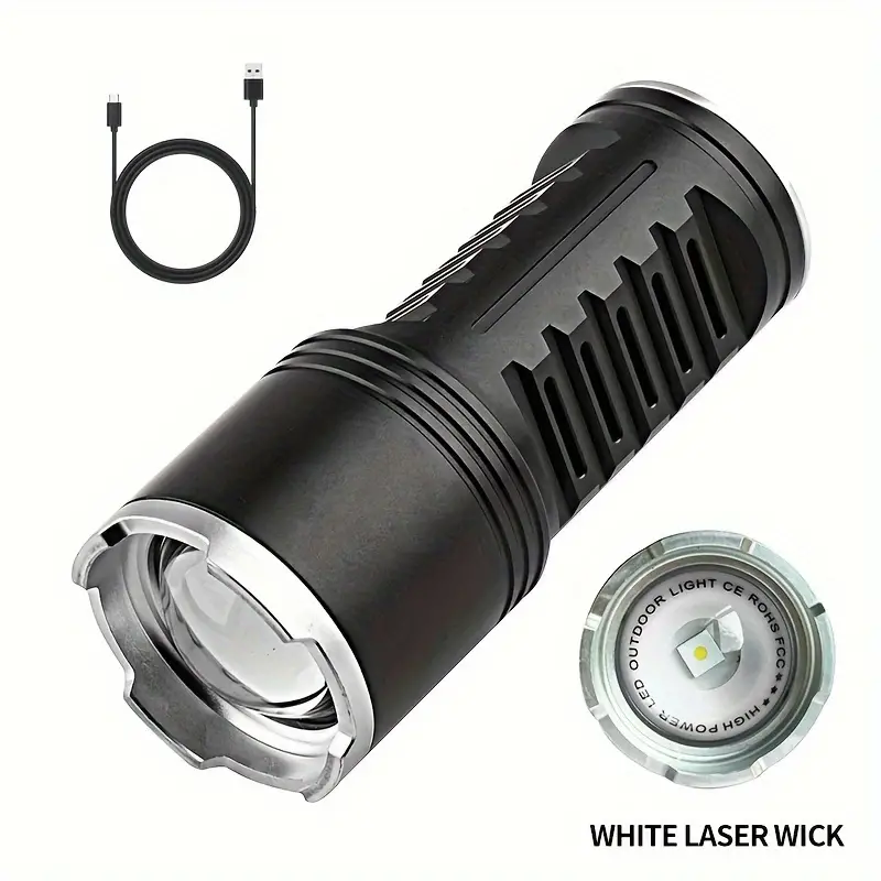 Rechargeable Spotlight, Super Bright LED Flashlight Handheld Spotlight 6000mAh Durable Large Torch Searchlight And Camping Flashlight For Outdoor Running, Hunting, Camping, Hiking details 5