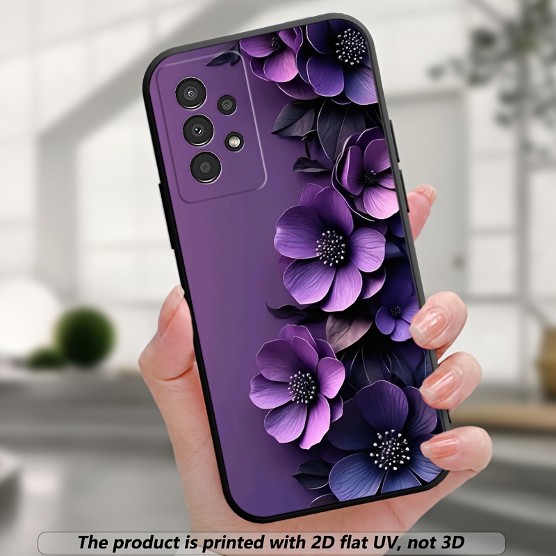 TEMU Phone Case: New Purple Floral Pattern Soft Phone Case For Galaxy A04 A04s A05 A05s A06 A07 A13 A14 A15 A16 A17 A22 A23 A24 A25 A26 A32 A33 A34