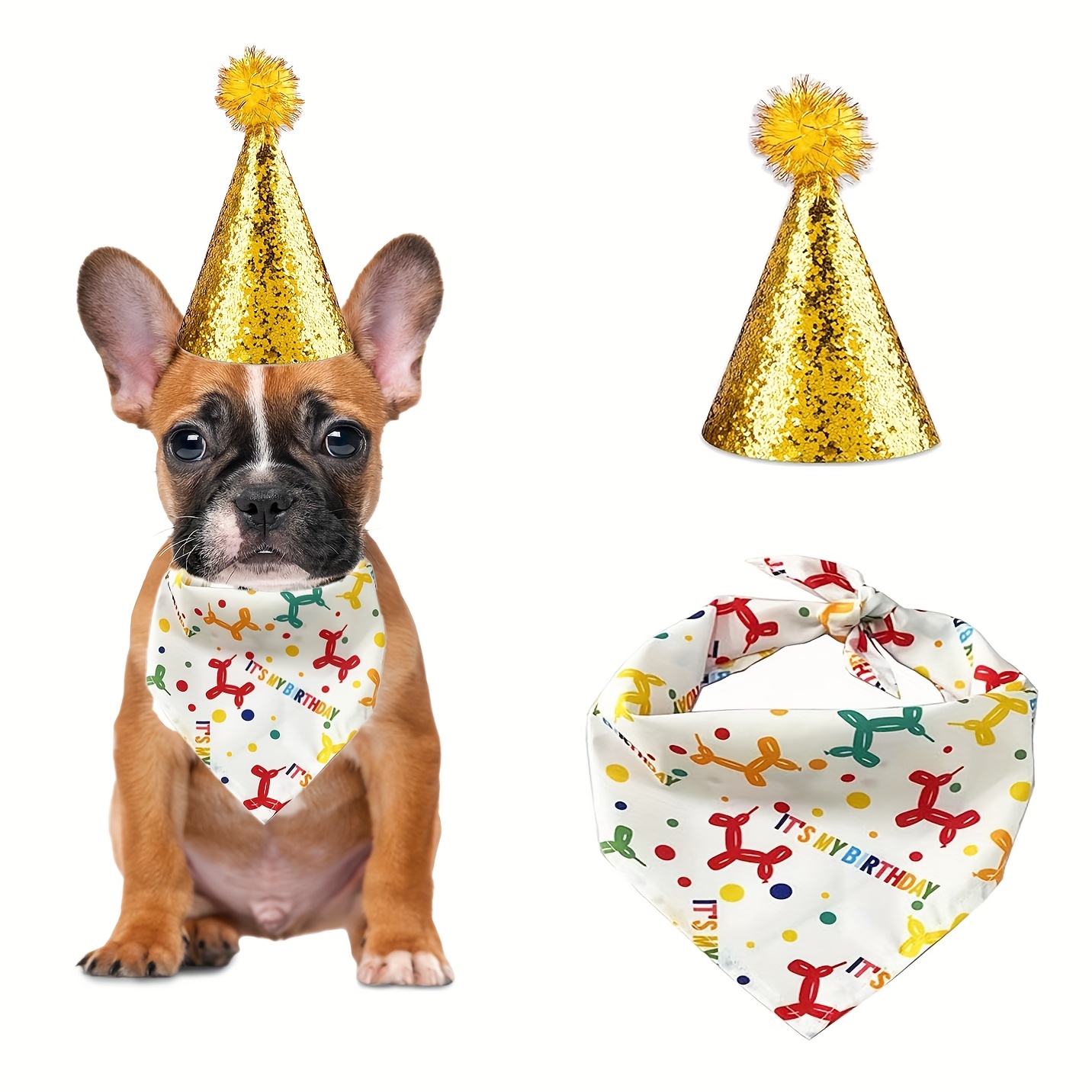 Hunde-Geburtstags-Bandanas – Wendbar & Verstellbar Für Kleine Bis Große Hunde & Katzen (2er-Pack, Rosa)