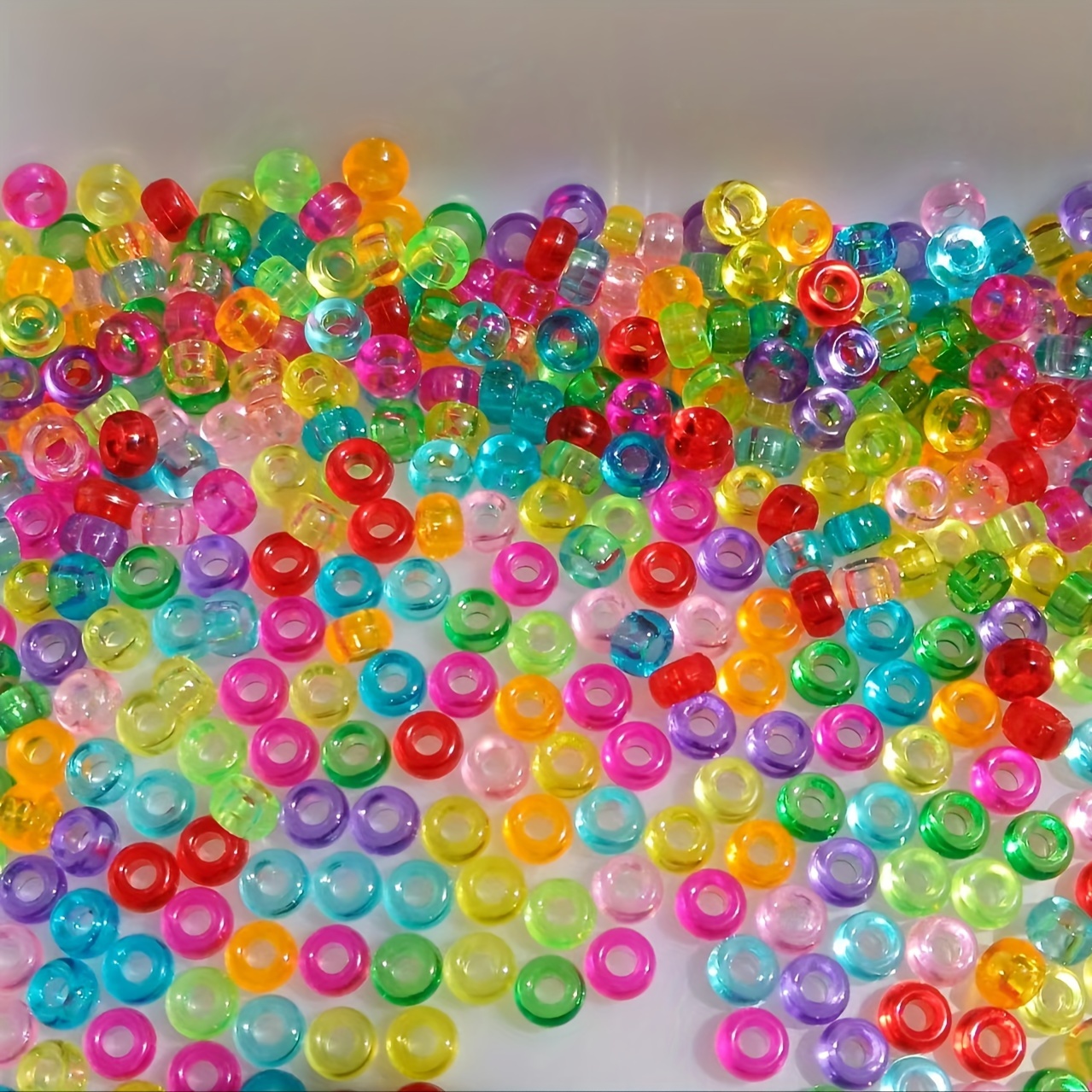 

200pcs 4mm*7mm/ Acrylic Pony Transparent Beads, Used For Daily Jewelry Use By Women Diy Bracelets, Necklaces, Braids, Keychains, Ornaments, Accessories